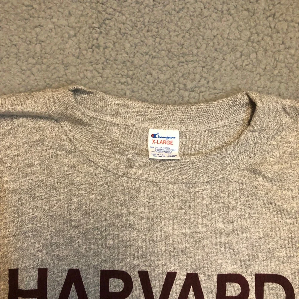 VTG 80's Champion Harvard Graduate School of Business Shirt XL Gray Made in USA - Picture 2 of 7